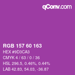 颜色代码: RGB 157 60 163 | qconv.com