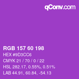 颜色代码: RGB 157 60 198 | qconv.com