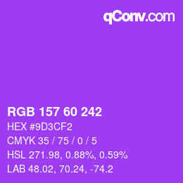 カラーコード: RGB 157 60 242 | qconv.com