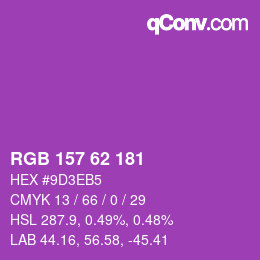 カラーコード: RGB 157 62 181 | qconv.com