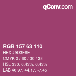 Farbcode: RGB 157 63 110 | qconv.com