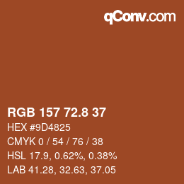 カラーコード: RGB 157 72.8 37 | qconv.com