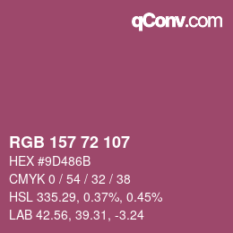 Color code: RGB 157 72 107 | qconv.com