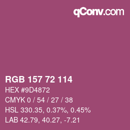 Color code: RGB 157 72 114 | qconv.com