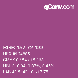 Color code: RGB 157 72 133 | qconv.com