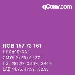 Color code: RGB 157 73 161 | qconv.com