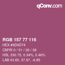 Color code: RGB 157 77 116 | qconv.com