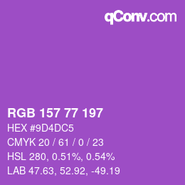 Color code: RGB 157 77 197 | qconv.com