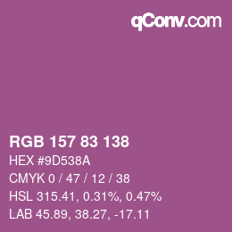 Farbcode: RGB 157 83 138 | qconv.com