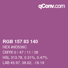 Farbcode: RGB 157 83 140 | qconv.com