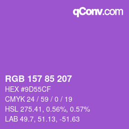 カラーコード: RGB 157 85 207 | qconv.com