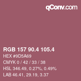 カラーコード: RGB 157 90.4 105.4 | qconv.com