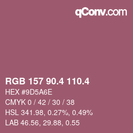 カラーコード: RGB 157 90.4 110.4 | qconv.com