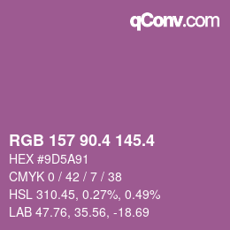 カラーコード: RGB 157 90.4 145.4 | qconv.com