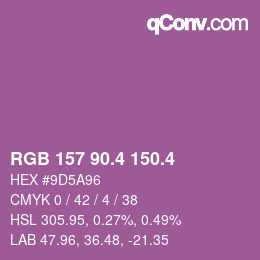 カラーコード: RGB 157 90.4 150.4 | qconv.com