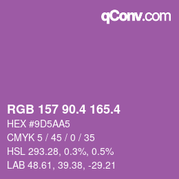 カラーコード: RGB 157 90.4 165.4 | qconv.com