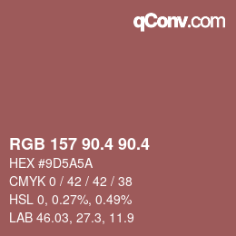 カラーコード: RGB 157 90.4 90.4 | qconv.com