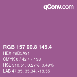 カラーコード: RGB 157 90.8 145.4 | qconv.com