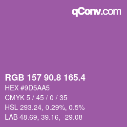 カラーコード: RGB 157 90.8 165.4 | qconv.com