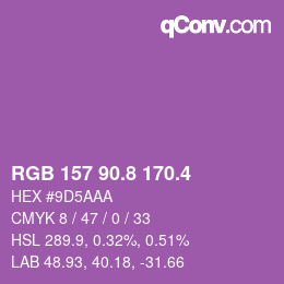 カラーコード: RGB 157 90.8 170.4 | qconv.com