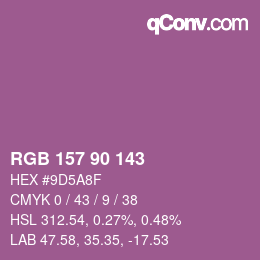 Color code: RGB 157 90 143 | qconv.com