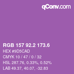 カラーコード: RGB 157 92.2 173.6 | qconv.com