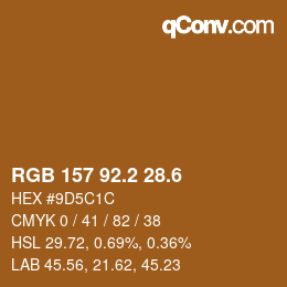 カラーコード: RGB 157 92.2 28.6 | qconv.com