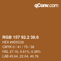 カラーコード: RGB 157 92.2 38.6 | qconv.com