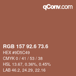 カラーコード: RGB 157 92.6 73.6 | qconv.com