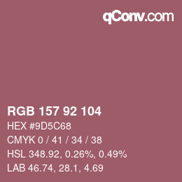 颜色代码: RGB 157 92 104 | qconv.com