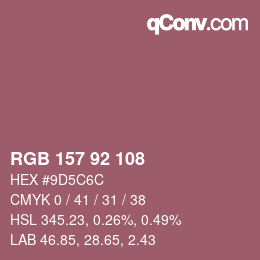 カラーコード: RGB 157 92 108 | qconv.com