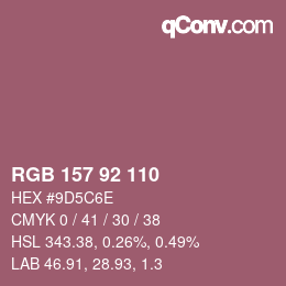 カラーコード: RGB 157 92 110 | qconv.com