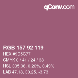 カラーコード: RGB 157 92 119 | qconv.com