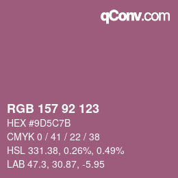 カラーコード: RGB 157 92 123 | qconv.com