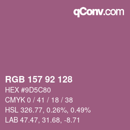 カラーコード: RGB 157 92 128 | qconv.com