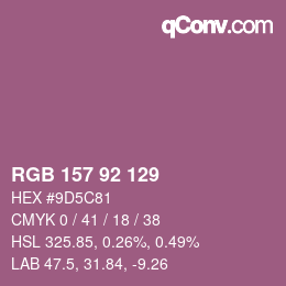 Color code: RGB 157 92 129 | qconv.com