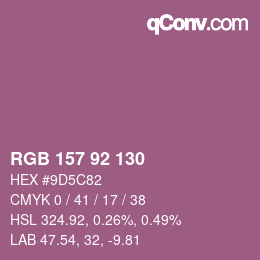カラーコード: RGB 157 92 130 | qconv.com