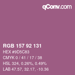 颜色代码: RGB 157 92 131 | qconv.com
