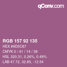 カラーコード: RGB 157 92 135 | qconv.com