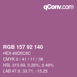 颜色代码: RGB 157 92 140 | qconv.com