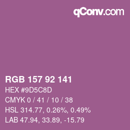 カラーコード: RGB 157 92 141 | qconv.com