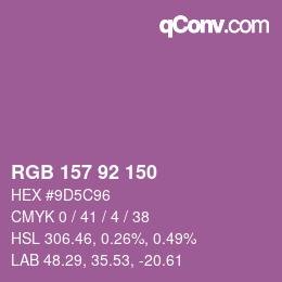 カラーコード: RGB 157 92 150 | qconv.com
