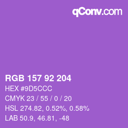 颜色代码: RGB 157 92 204 | qconv.com