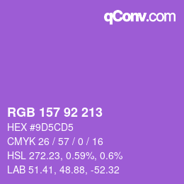 カラーコード: RGB 157 92 213 | qconv.com