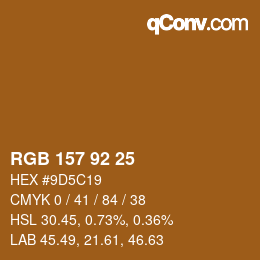 カラーコード: RGB 157 92 25 | qconv.com