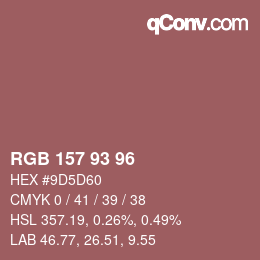 Color code: RGB 157 93 96 | qconv.com