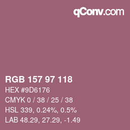 Color code: RGB 157 97 118 | qconv.com