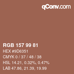 Code couleur: RGB 157 99 81 | qconv.com