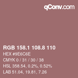 Color code: RGB 158.1 108.8 110 | qconv.com