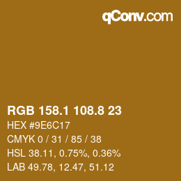 Color code: RGB 158.1 108.8 23 | qconv.com